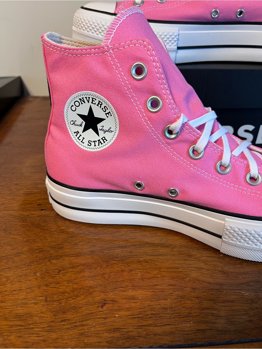 CONVERSE Women's Chuck Taylor All Star Pink Platform Sneakers - Picture 2 of 9